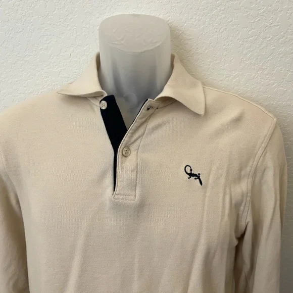 FUBU Cream Long Sleeve Polo Shirt​ - Picture 2 of 6